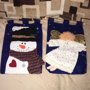 Christmas decor hanging banners Angel and Snowman ⛄️